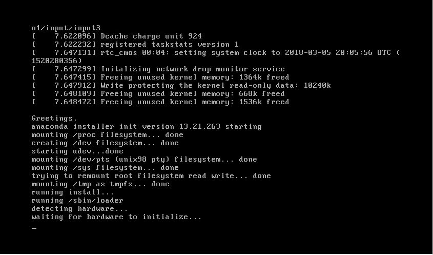 CloudLinux Installation Step 2: Initialization