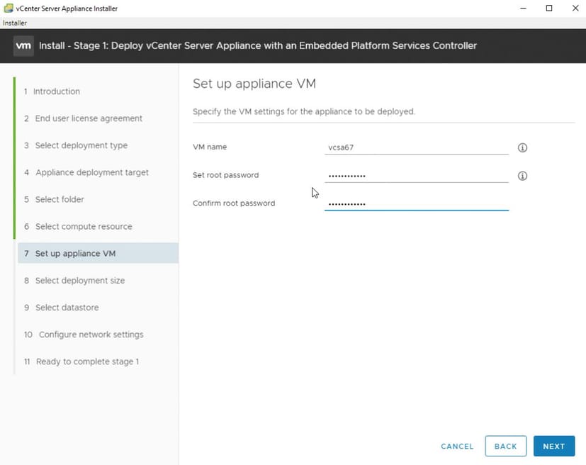 provide vm name and password
