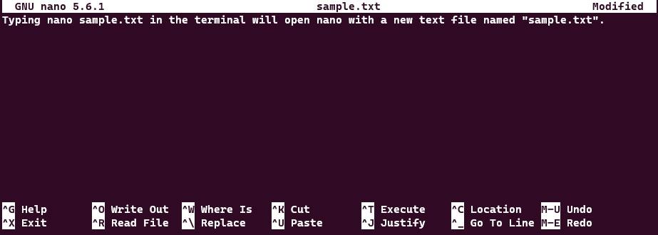 Screenshot showing the Nano Editor.