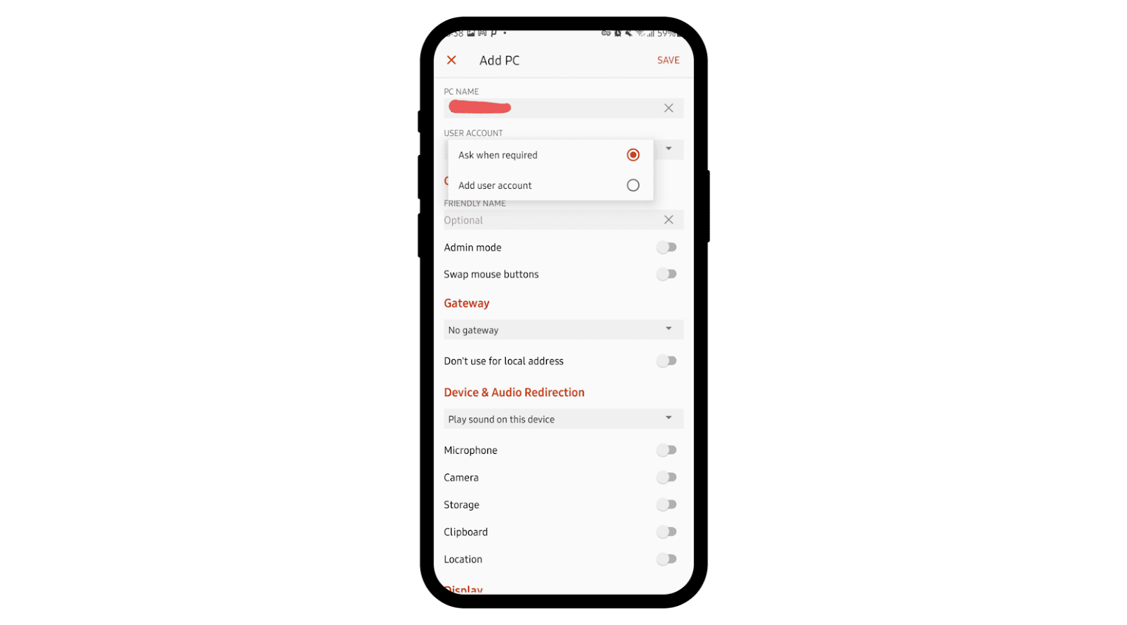  required connection details