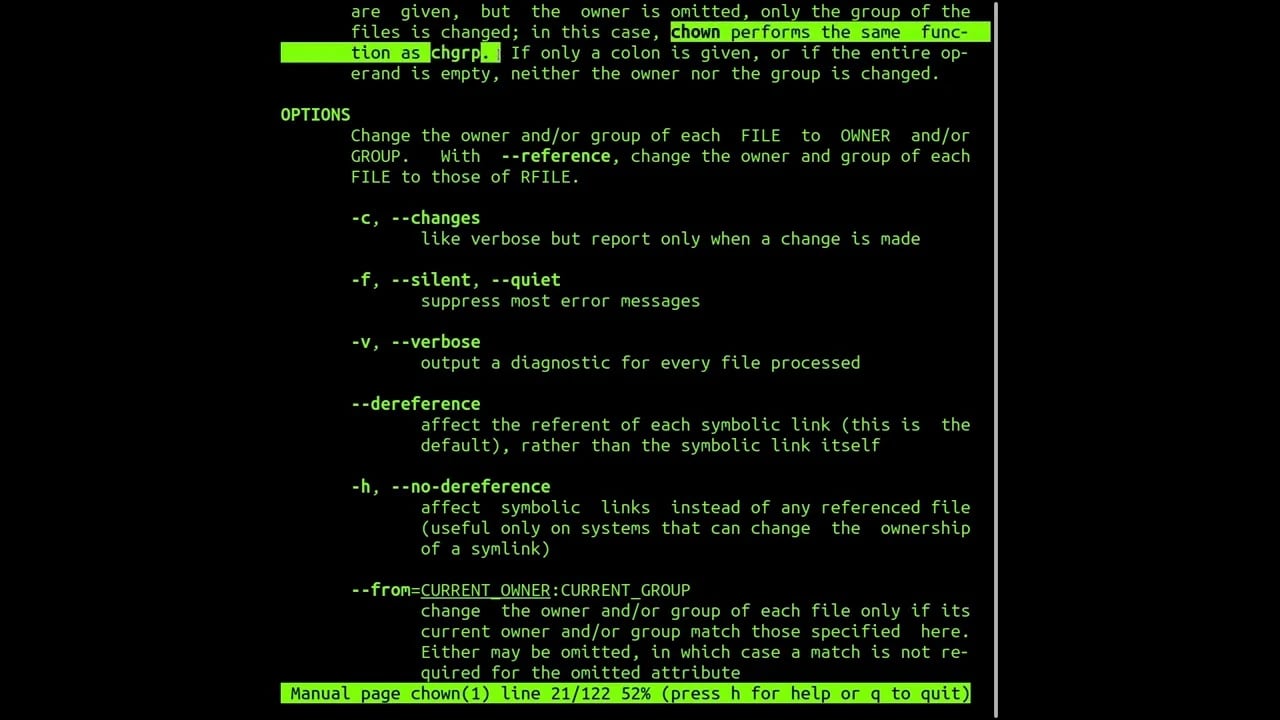 Chown Recursive Using –R Flag