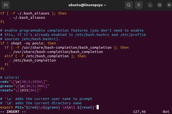 What is .bashrc file example