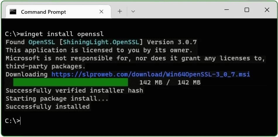 OpenSSL Windows Installer