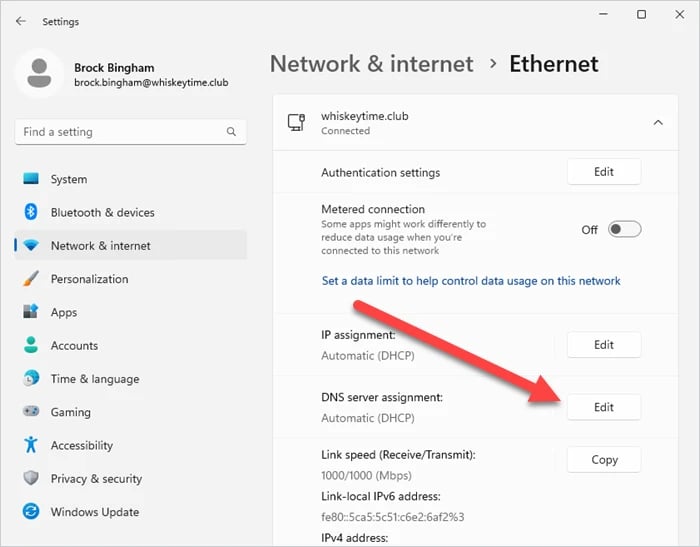 DNS server assignment