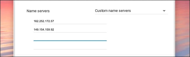 Enter DNS Addresses