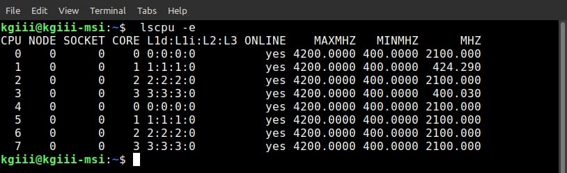 lscpu Command – Shows CPU Architecture Info
