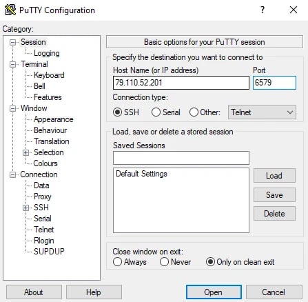 PuTTY.