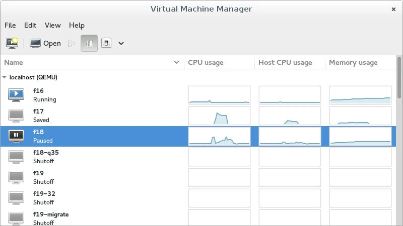 virt-manager Interface