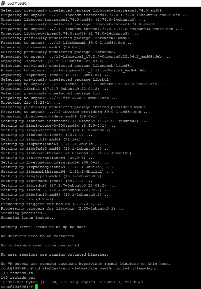 Using dd – Simple Write Speed Test