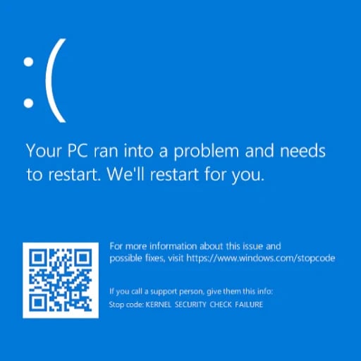 Blue Screen Kernel Security Check Failure