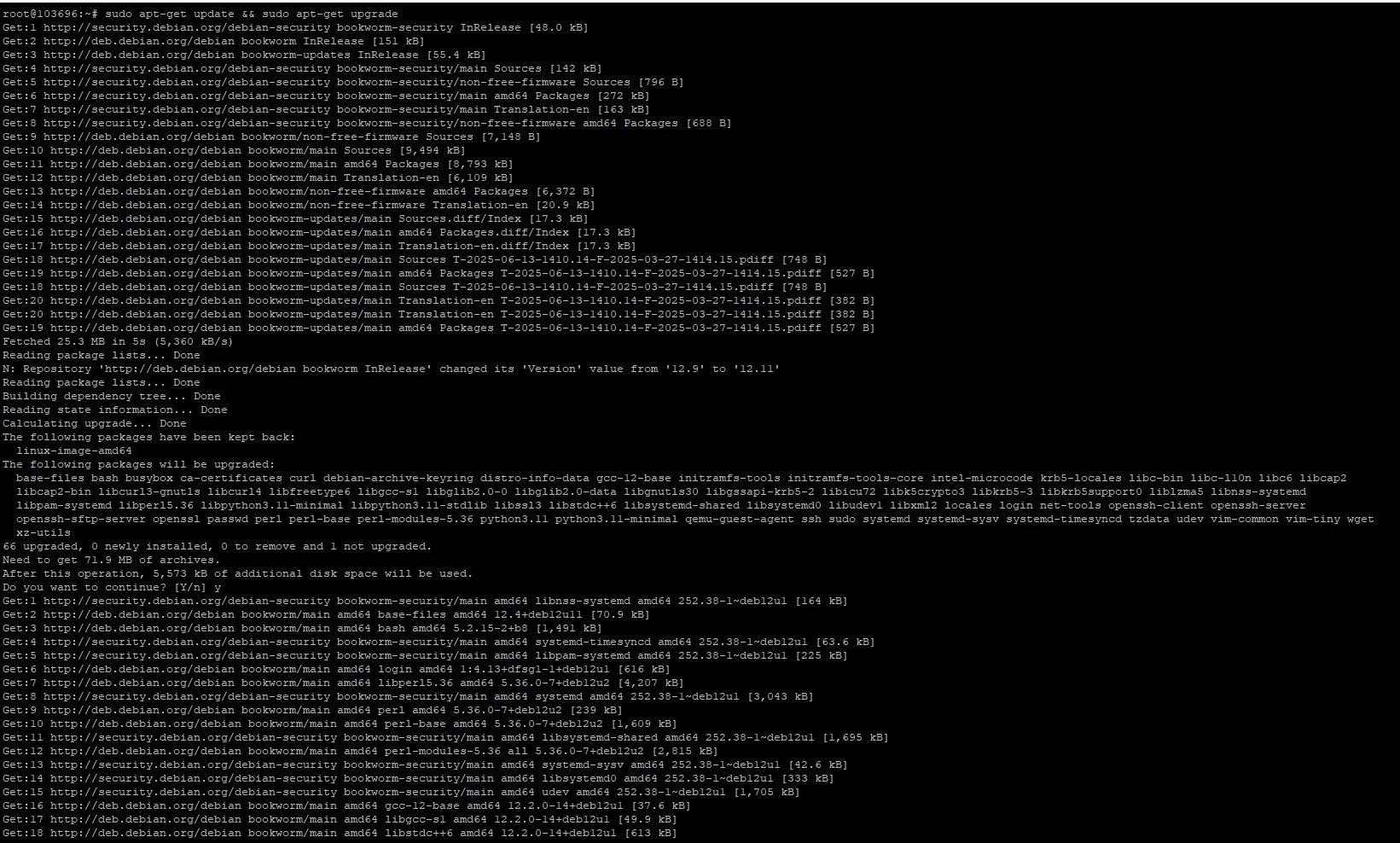 Debian VM Terminal