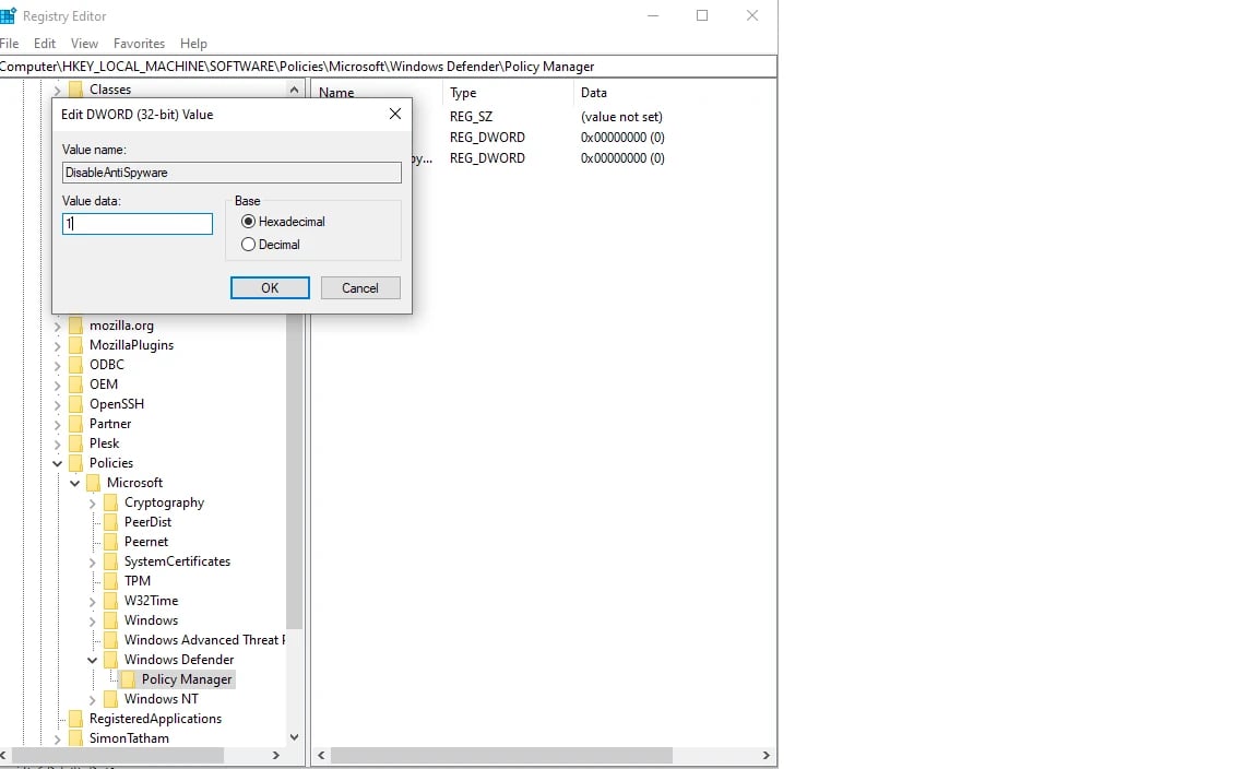 Registry Editor 1