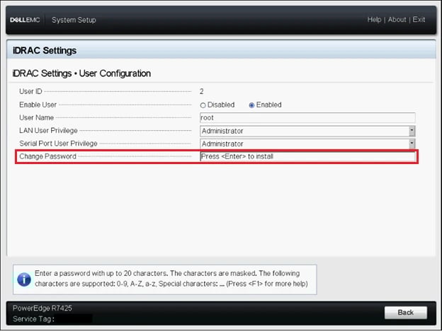 iDRAC’s Default Credentials
