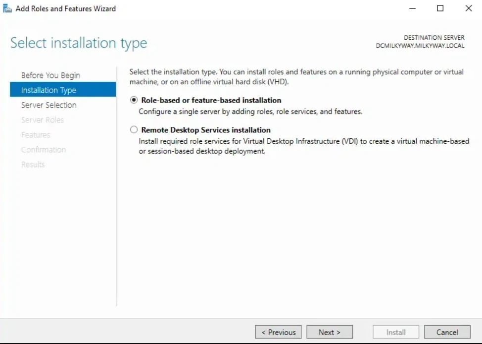 Feature-based installation