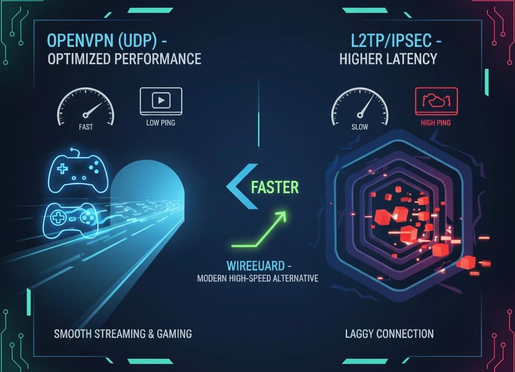 OpenVPN vs L2TP IPSec for Streaming, Gaming