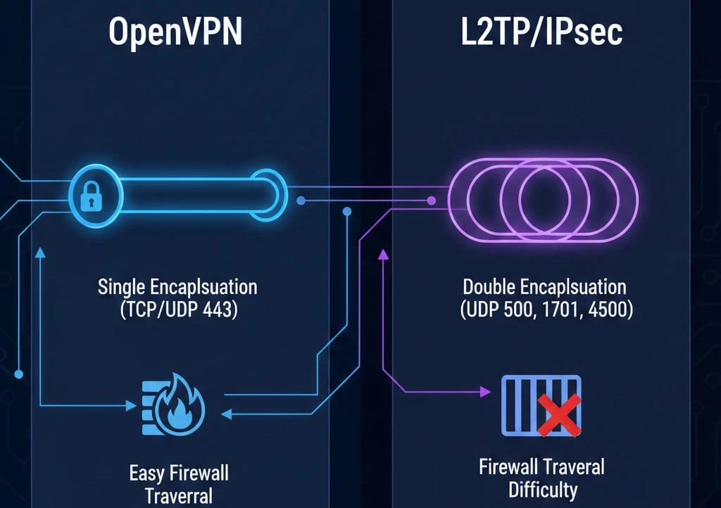 OpenVPN vs L2TPIPSec Core Differences