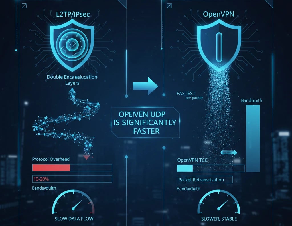 l2tpipsec vs openvpn speed Comparison 