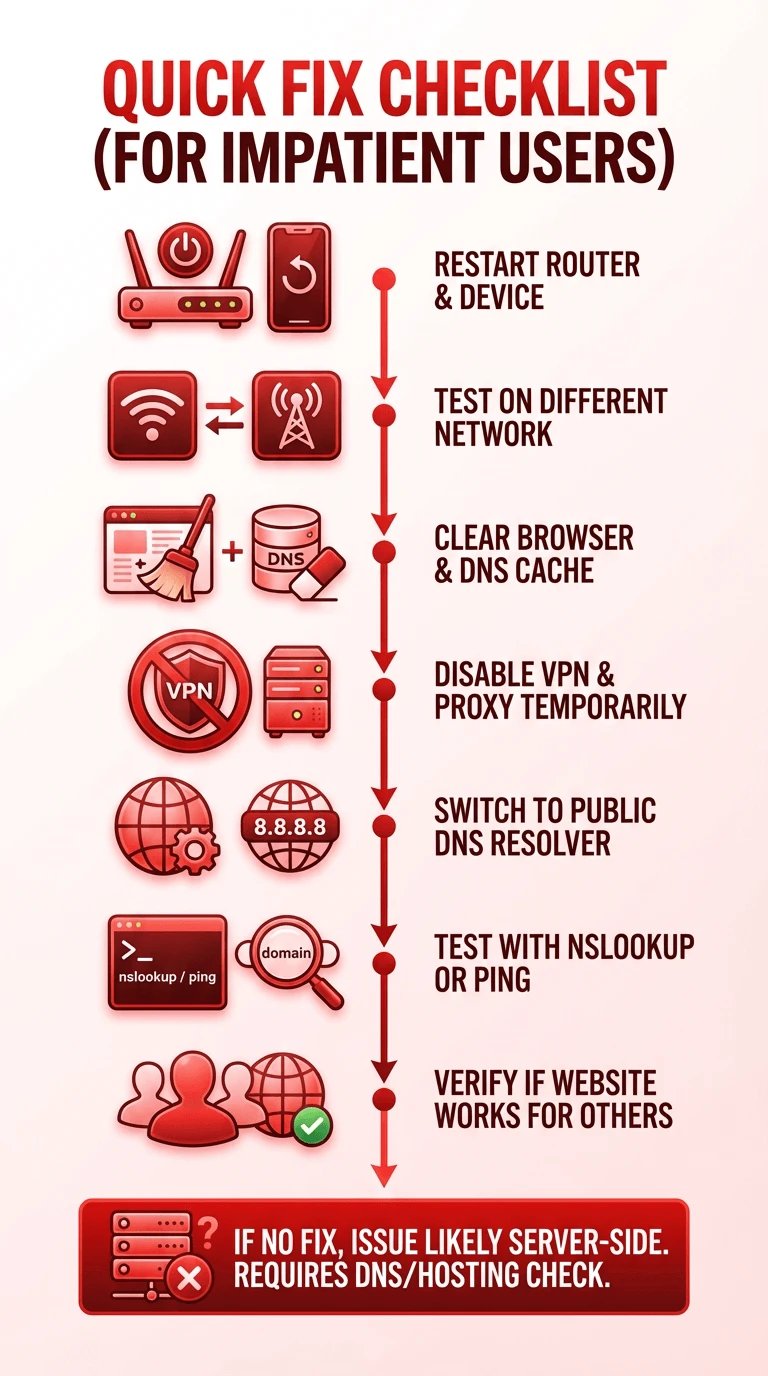 Quick Fix Checklist (For Impatient Users)