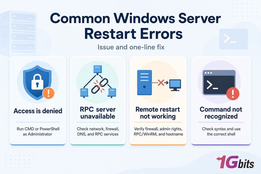 Troubleshooting common errors when restarting Windows Server common Windows Server restart errors and troubleshooting examples