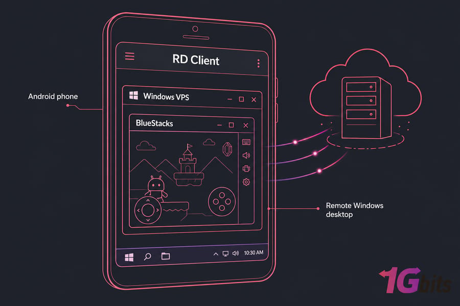 Android phone using Microsoft RD Client to access Windows VPS