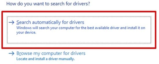 search automatically for drivers