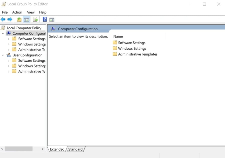 Navigate to Computer Configuration