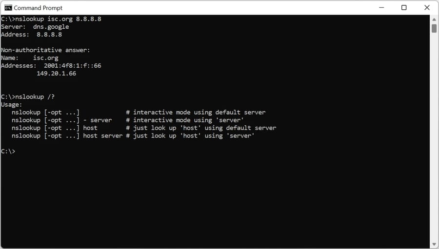How to check the using of a specific DNS Server