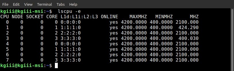 lscpu Command – Shows CPU Architecture Info