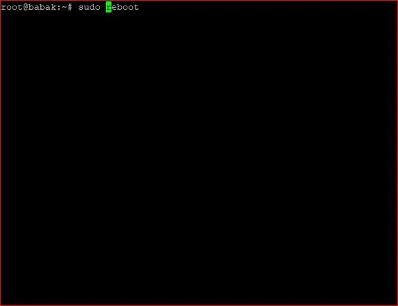 sudo reboot