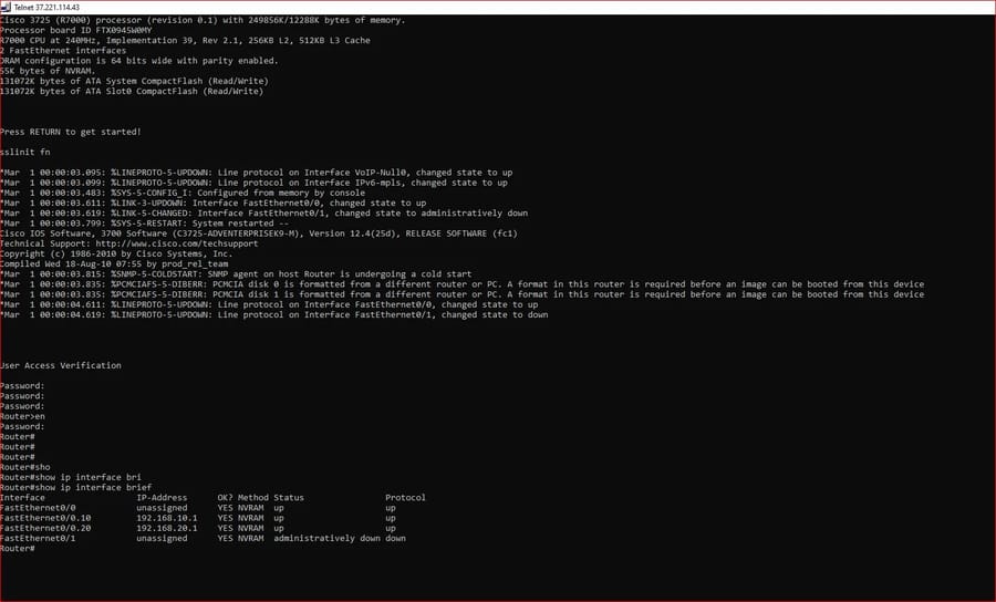 Cisco CLI – Startup & Commands