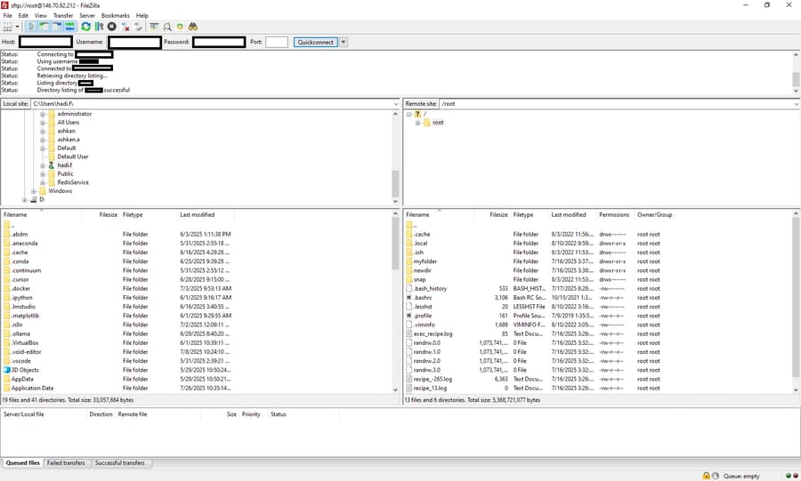 FileZilla SFTP