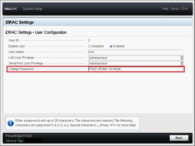 iDRAC’s Default Credentials