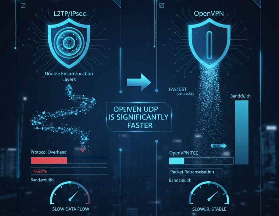 l2tpipsec vs openvpn speed Comparison