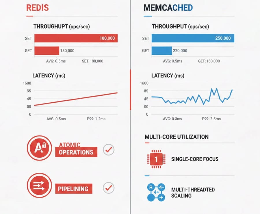 Memcached vs Redis performance and Benchmark