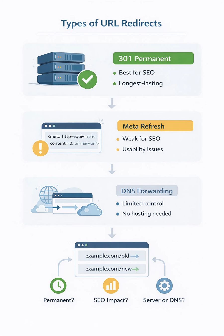Types of URL Redirects Overview